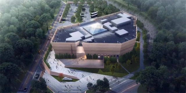 三門峽博物館設(shè)計(jì)以傾斜狀存在，整個(gè)河南博物館很少見