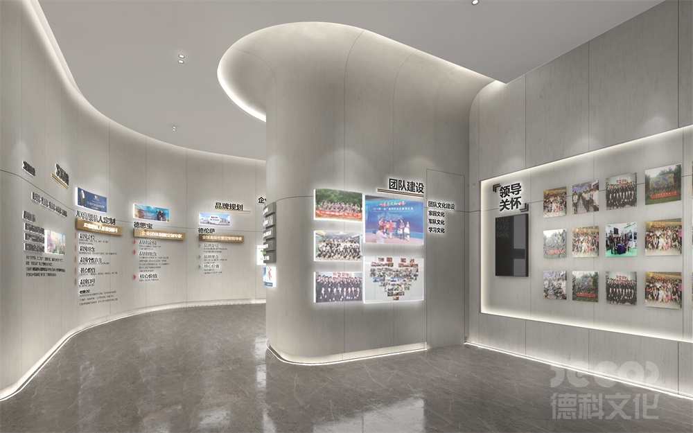 如何在展廳設計中體現企業的團隊合作和創新能力？